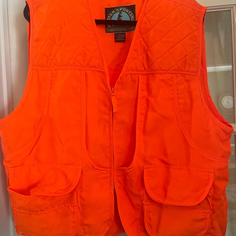 MASTER SPORTSMAN Zip-Up Neon Orange Hunting Vest- Men's Size Large